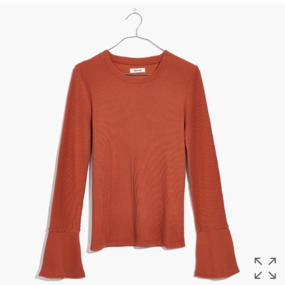 Madewell, ruffle-cuff ribbed top